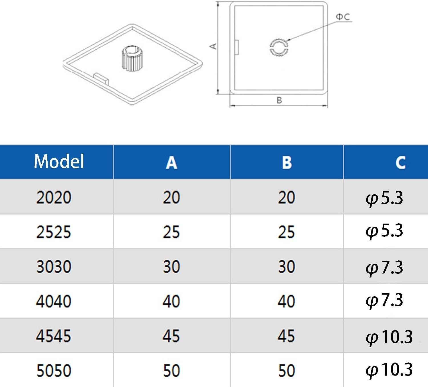 Rust-Proof Black ABS End Caps (35 Pcs) for 20x20mm Aluminum Frame Protection