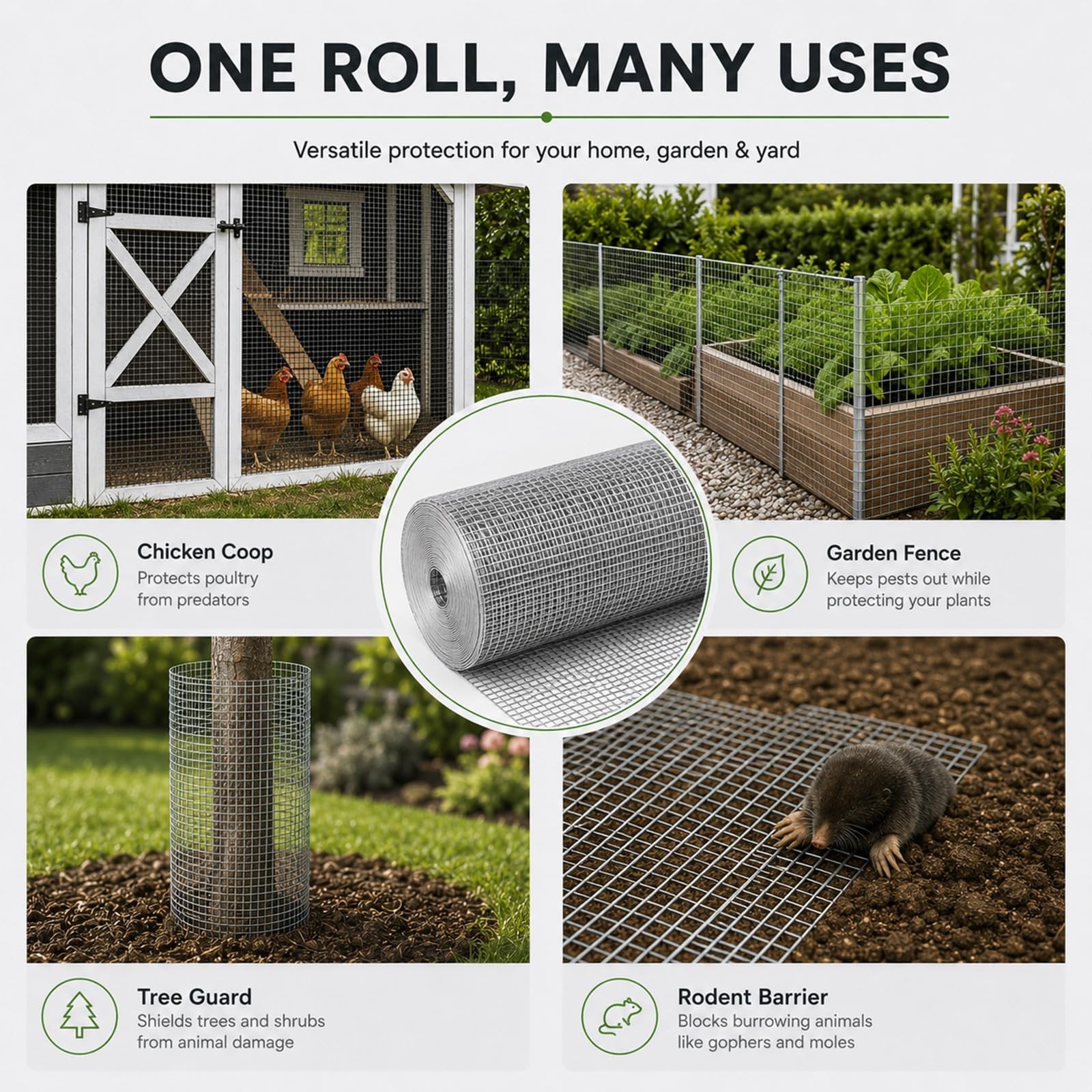 GoldPeak Hardware Cloth 1/4 inch Galvanized Wire Mesh 36” x 100′ 23 Gauge | …