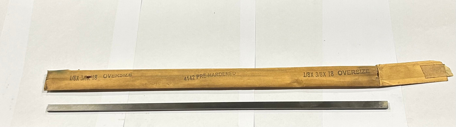 1/8 X 3/8 X 18″ 4140/4142 Heat Treated Flat Ground Stock OVERSIZE TOLERANCE
