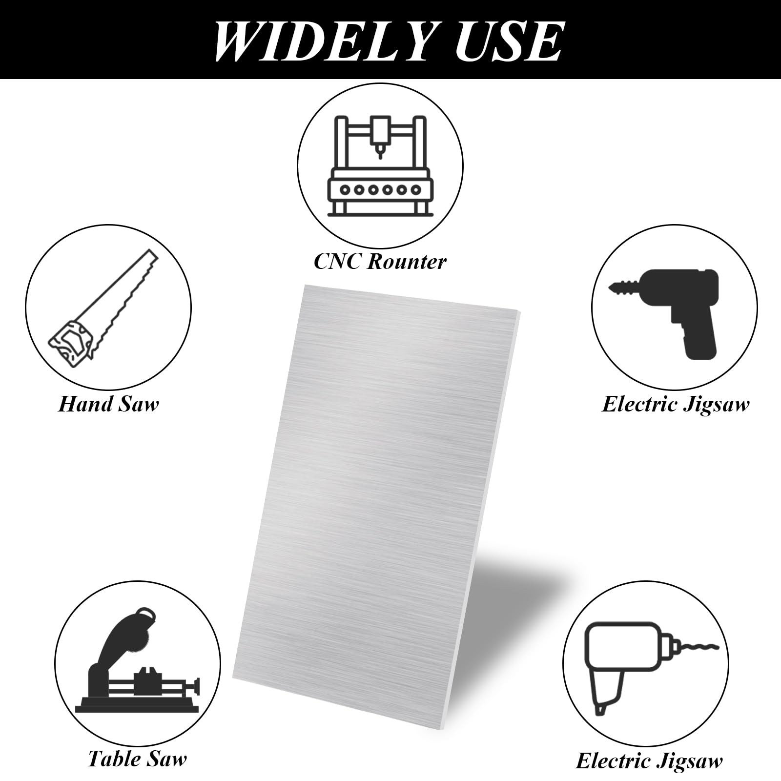 2 PCS 6061 T6 Aluminum Metal Sheet 12x6x3/16 Inch Flat Plain Plate Crafting