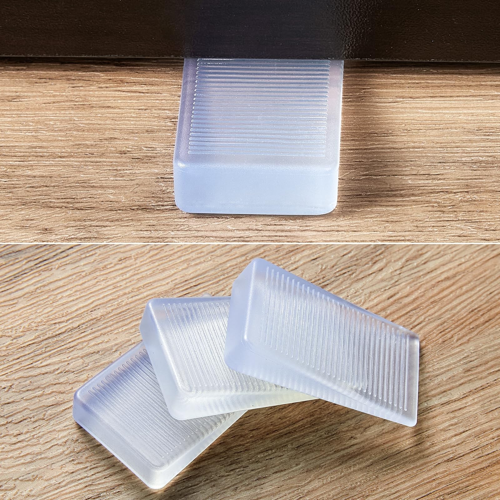 6 Pack Clear Shims for Leveling Furniture Toilet Shims for Leveling, Rubber W…