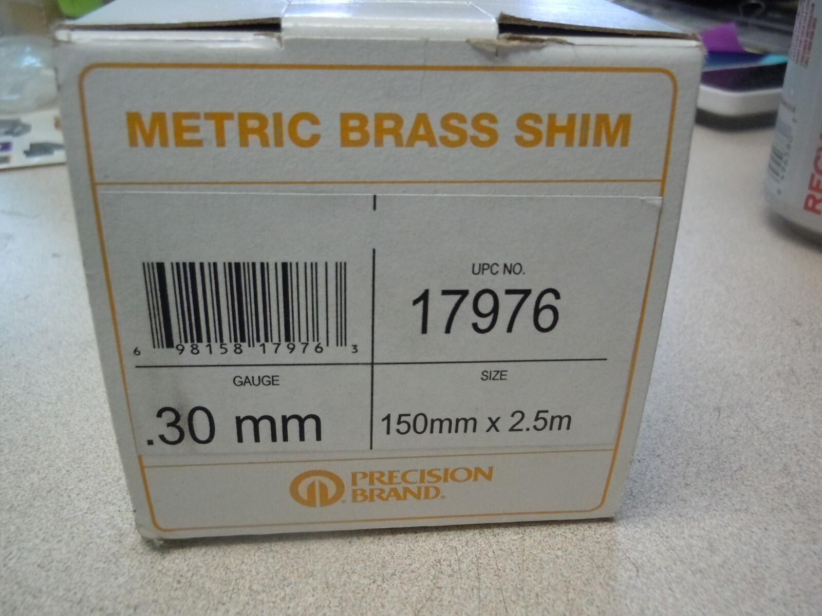 Precision Brand Brass Metric Shim Rolls 150mm x 2.5m .30 mm Gauge 17976 NEW USA