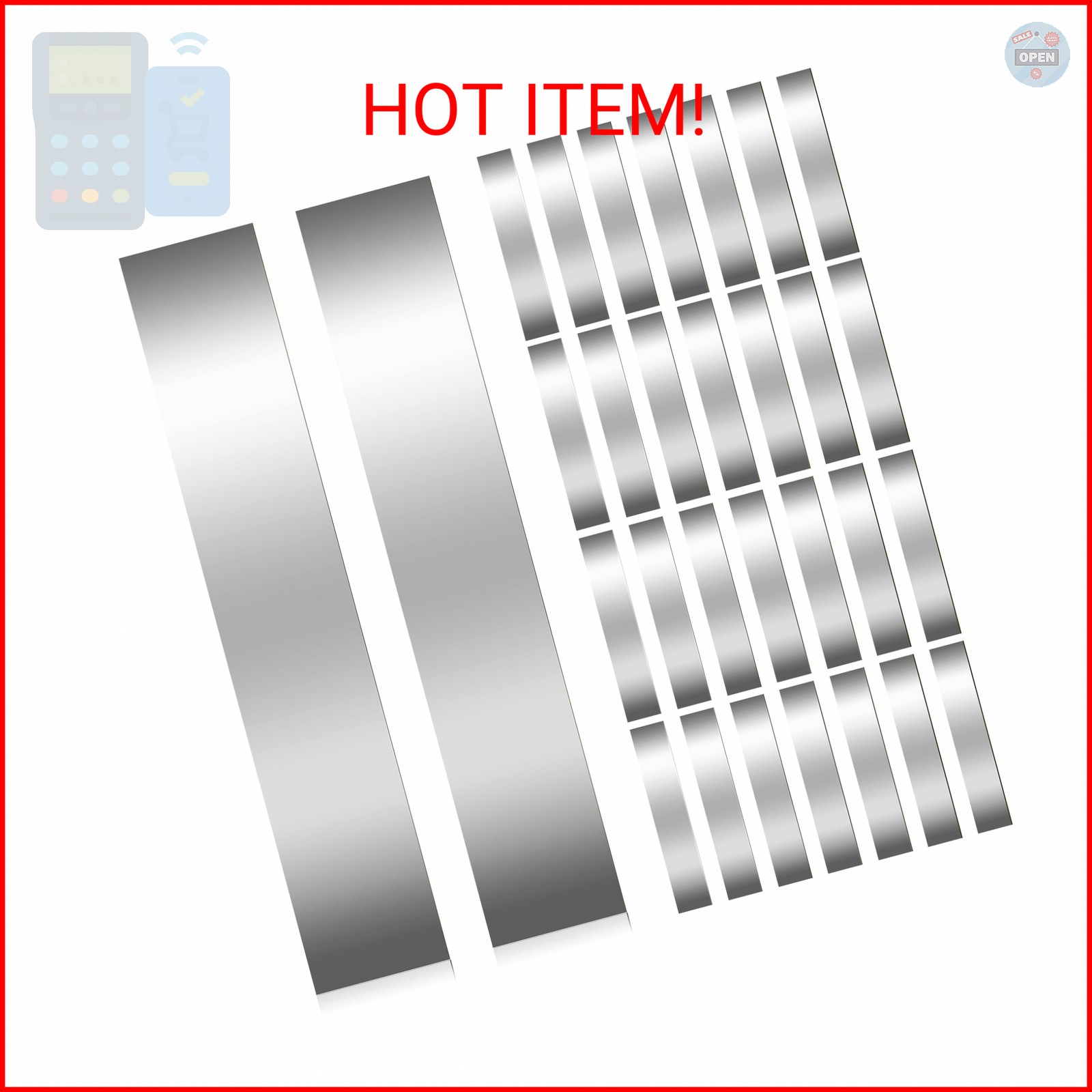 30 Pieces Shim Stock Assortment Metal Shim Stock 304 Stainless Steel Strips 1″ W