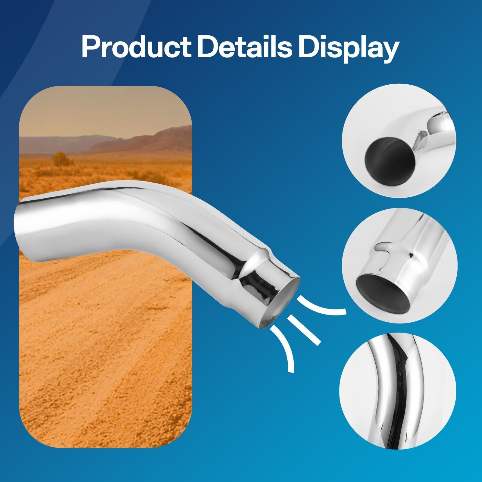 5-8″ Universal Exhaust Elbow Pipe w/Clamp Chrome Finish Drynochet | Premium S…