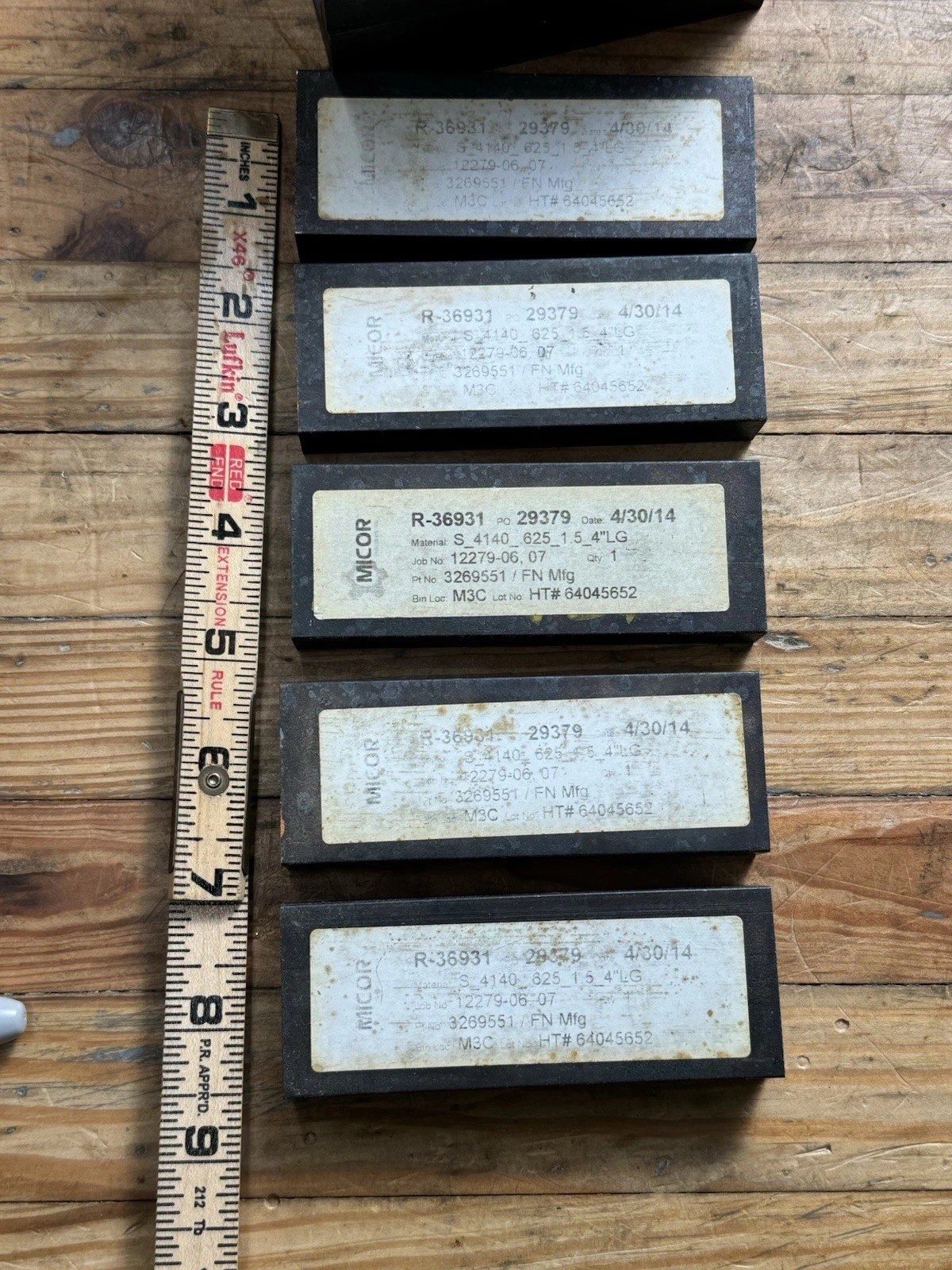(5 Pieces) 4140 Steel 5/8 x 1-1/2″ x 4″ Long Bar Forging Blacksmith