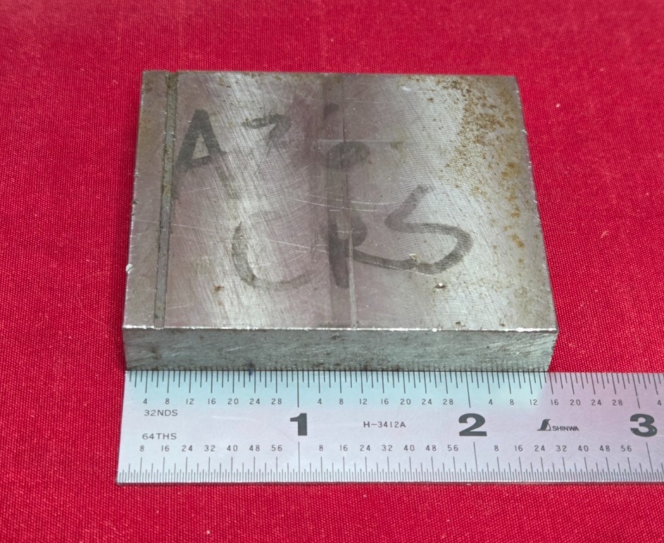 A36 Cold Rolled Steel Block Billet 2.48″ Long, 2.13″ Wide, 0.46″ Thick – 11 Oz.