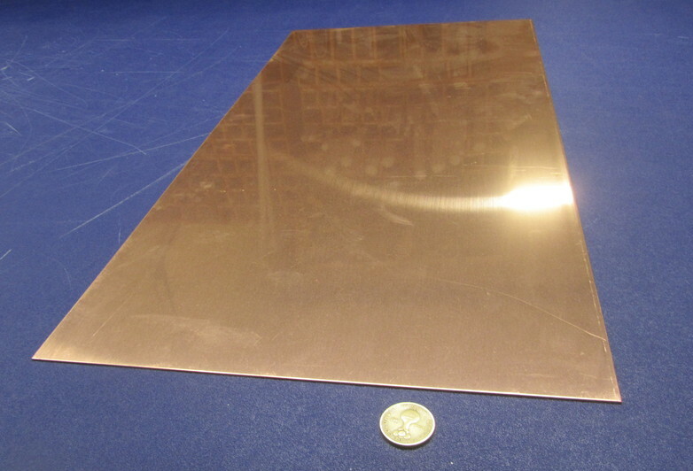 101 Copper Sheet 1/8 to 1/4 Hard .040″ Thick x 12.0″ Wide x 24.0″ Length