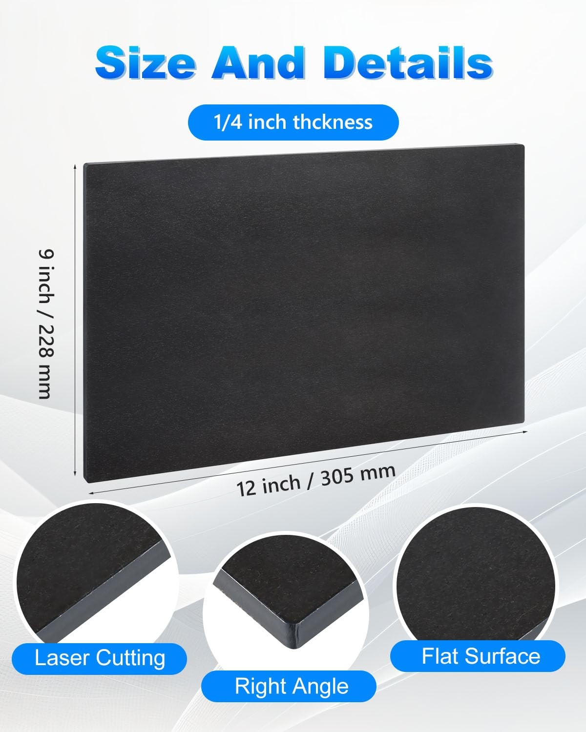 2 Pcs 9 X 12 X 1/4 Inch A36 Steel Plate Hot Rolled, Steel Base Plate for Constru