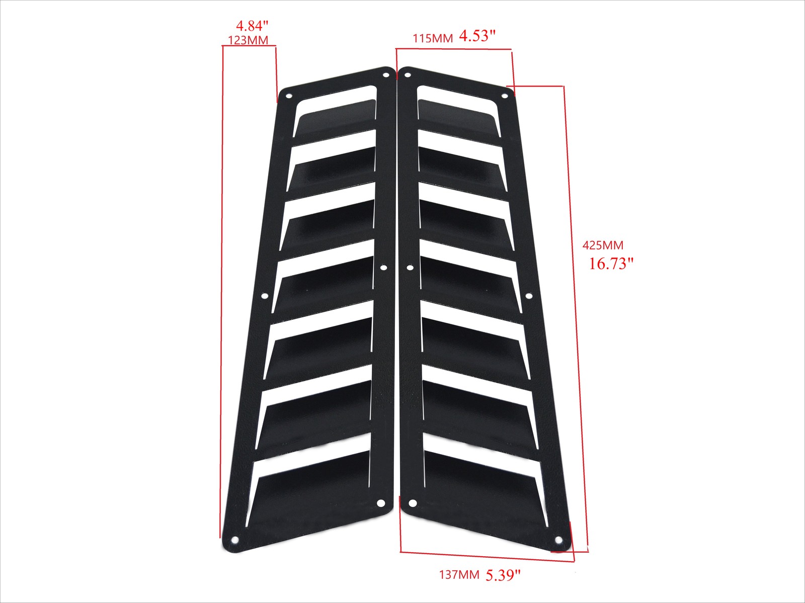 2 Pcs Universal Hood Vent Louver Scoop Cover Air Flow Intake Cooling Panel Black
