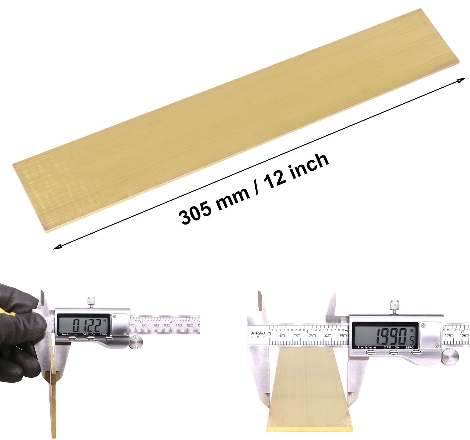 1/8″ x 2″ C360 Brass Flat BAR 12″ Long Solid .118″ Plate Mill Stock Solid