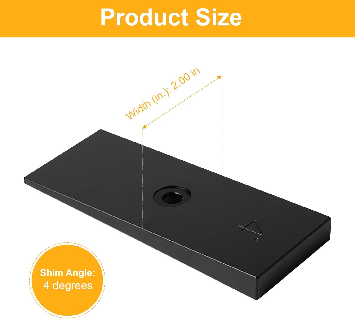 2″ Wide 4° Degree Steel Leaf Spring Degree Shims 2PCS (Black)