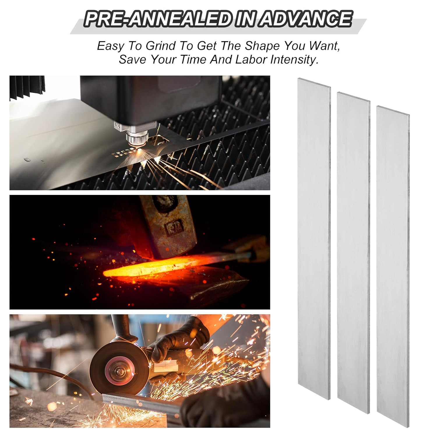 1084 Steel Flat Bar, 2 Pcs 12″ X 1 1/2″ X 1/8″ Knife Making Steel Iron Stock …