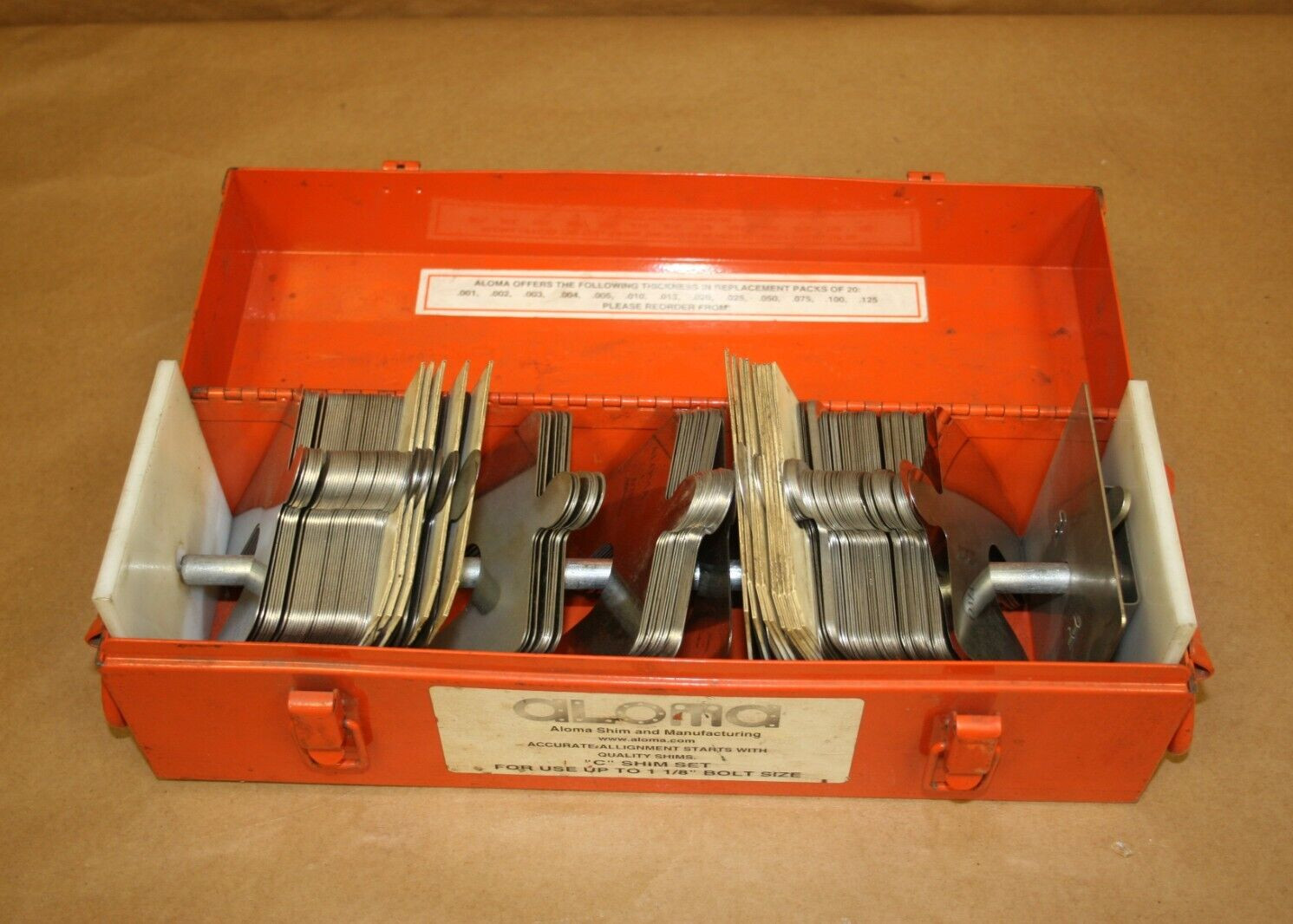 Aloma Shim and Manufacturing “C” Shim Set for up to 1 1/8″ Bolt, .015, .381mm