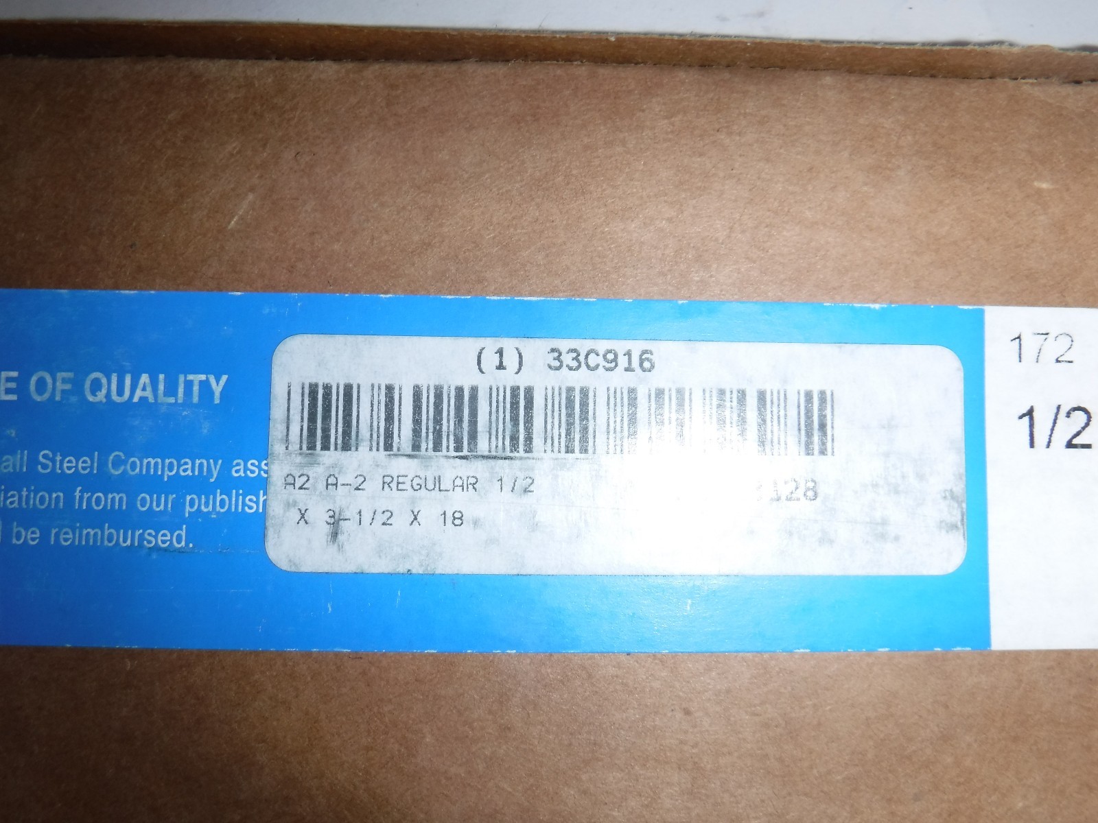 Air Hard Flat Stock, A2, 3-1/2In Wx18In L A2123128 (A7T)