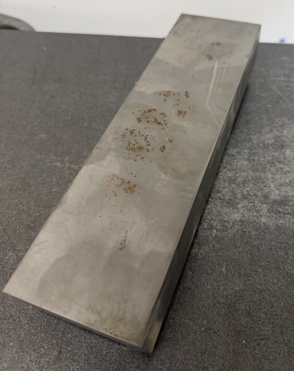 LOT OF (1), D-2 TOOL STEEL BAR STOCK flat plate D2, 1 1/2″ x 2 5/8″ x 8-7/8″