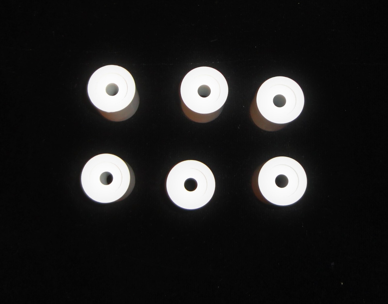 LOT OF SIX 1.070″ L x 0.750″ OD COUNTERBORED 96% ALUMINA BUSHING No.: 294