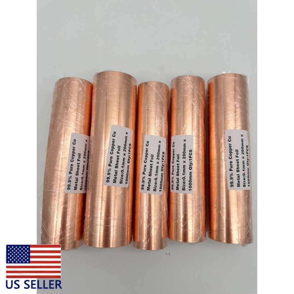 1PCS 0.1mm x 200mm x 1000mm 99.9% Pure Copper Cu Metal Sheet Foil