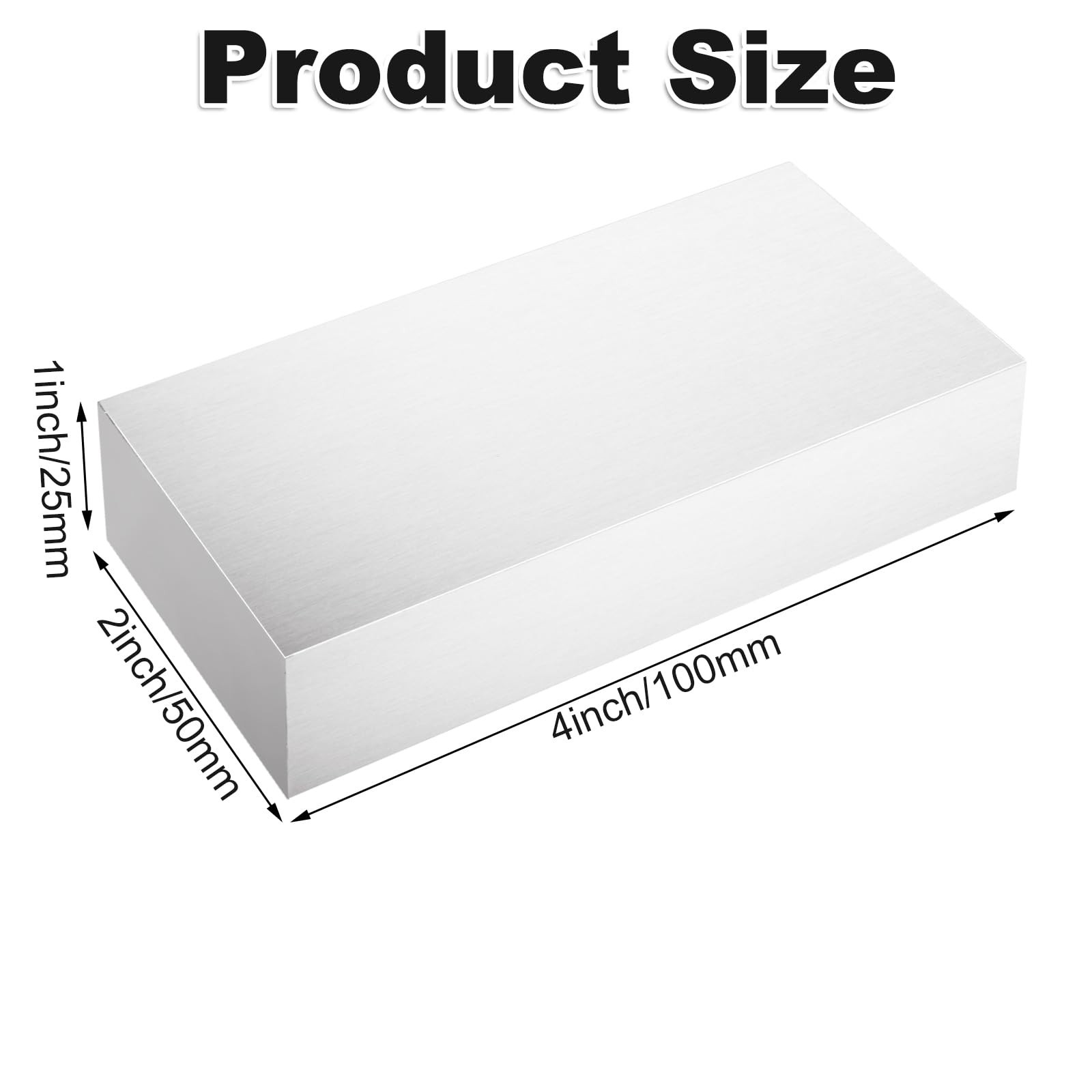 5PCS 1x2x4″ Aluminum Flat Bars – Solid 6061 T6 Block Stock, 25mm Thick, Versatil