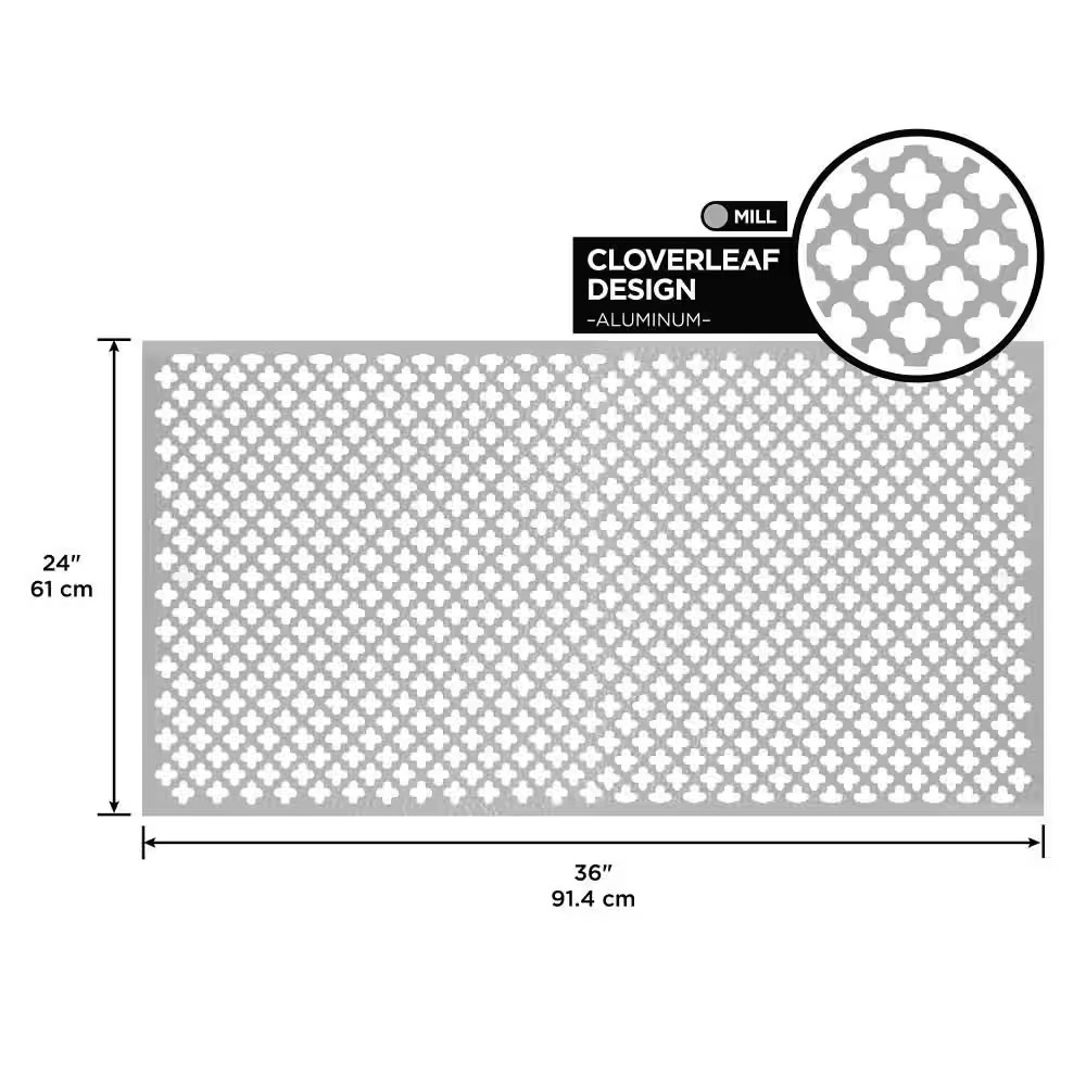 24 In. X 36 In. Cloverleaf Aluminum Sheet in Silver
