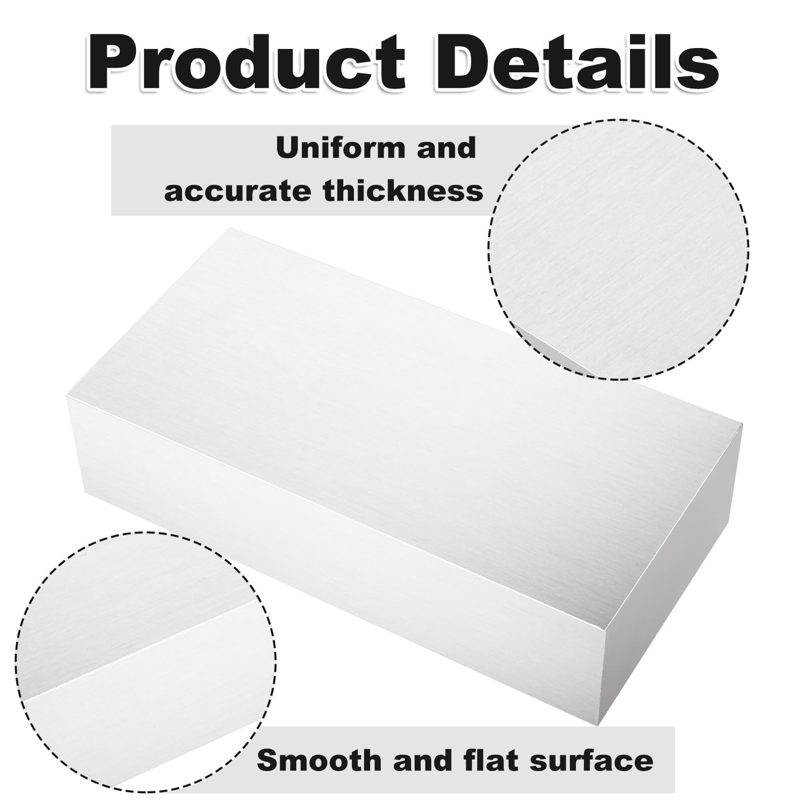 5PCS 1x2x4″ Aluminum Flat Bars – Solid 6061 T6 Block Stock, 25mm Thick, Versatil