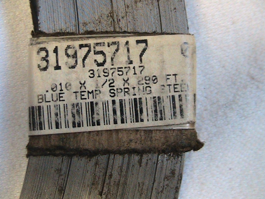 1 NOS ROLL OF BLUE TEMP SPRING STEEL .010″ X 1/2″ X 290′ #31975717