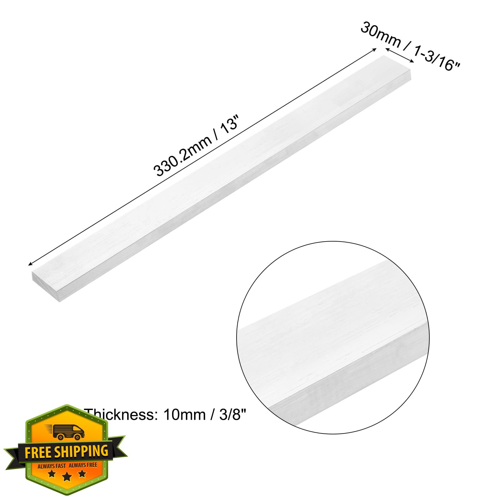 MECCANIXITY 3/8″x1-3/16″x13″ Aluminum Flat Bar 6063 Mill