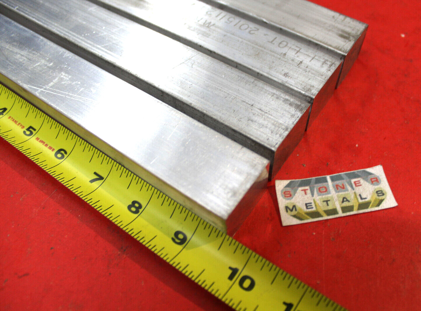 4 Pieces 1″ X 1-1/4″ ALUMINUM 6061 FLAT BAR 9.5″ long T6511 SOLID Extruded Stock