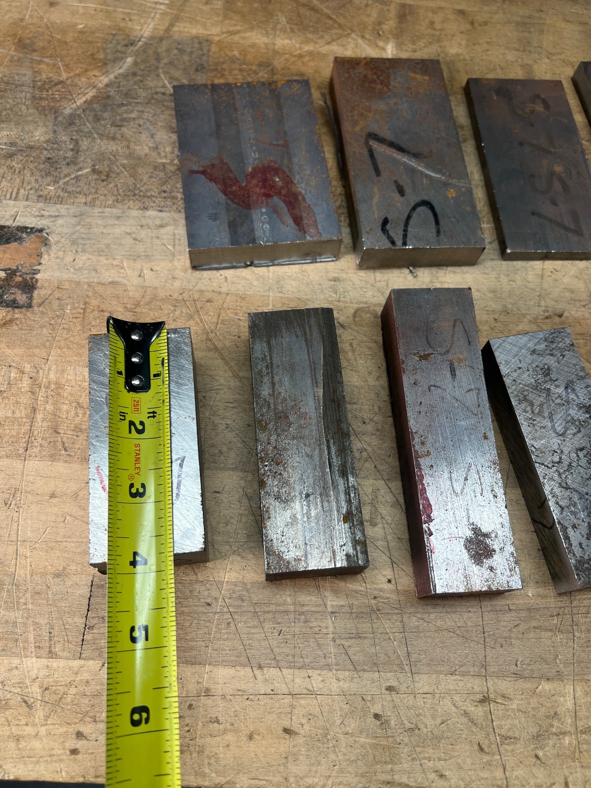 S7 Tool Steel flat bar stock lot various size cut offs 35 lbs