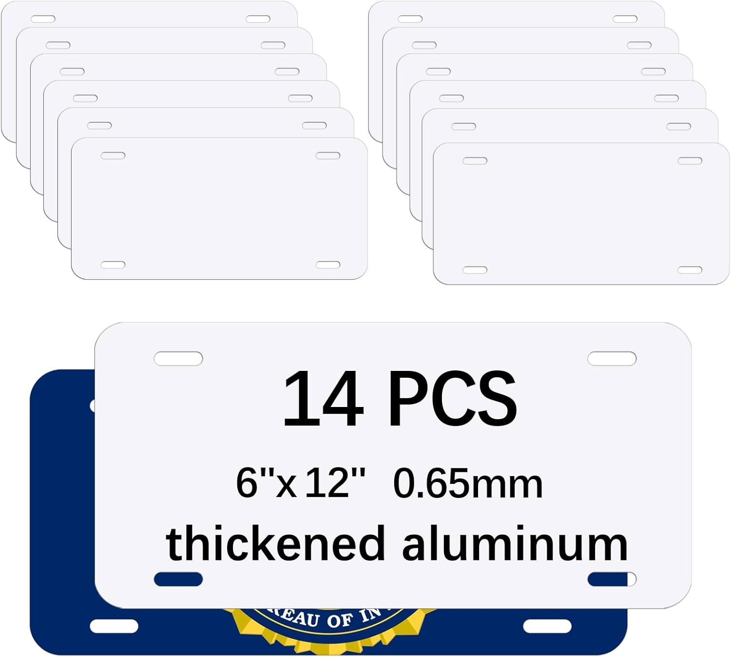 14 Pack Sublimation Plate Blanks 6″X12″ X0.65Mm Metal Aluminum Plate Tag the Sig