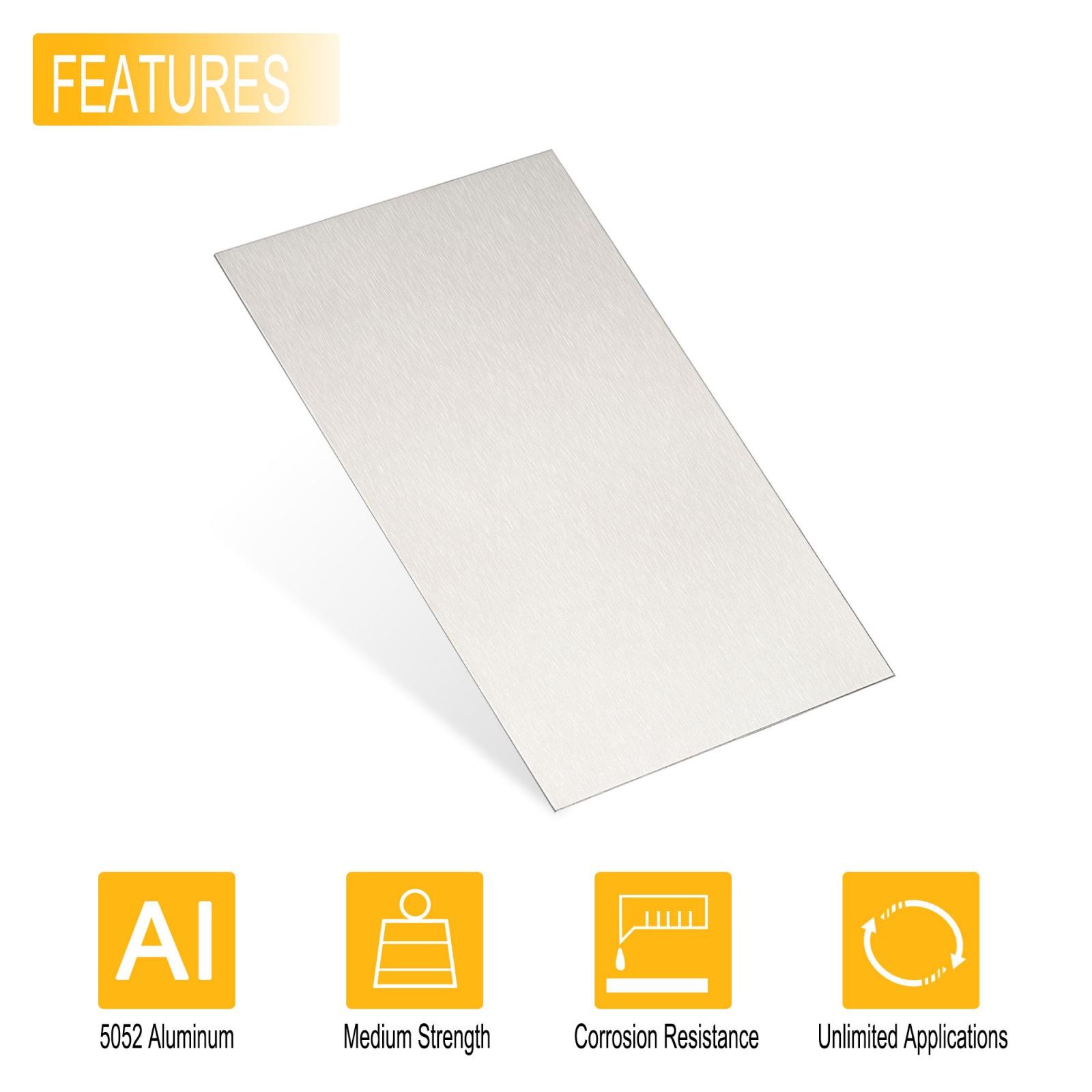 Aluminum Sheet 300mm x 150mm x 1mm Thickness 5052 Aluminum Plate