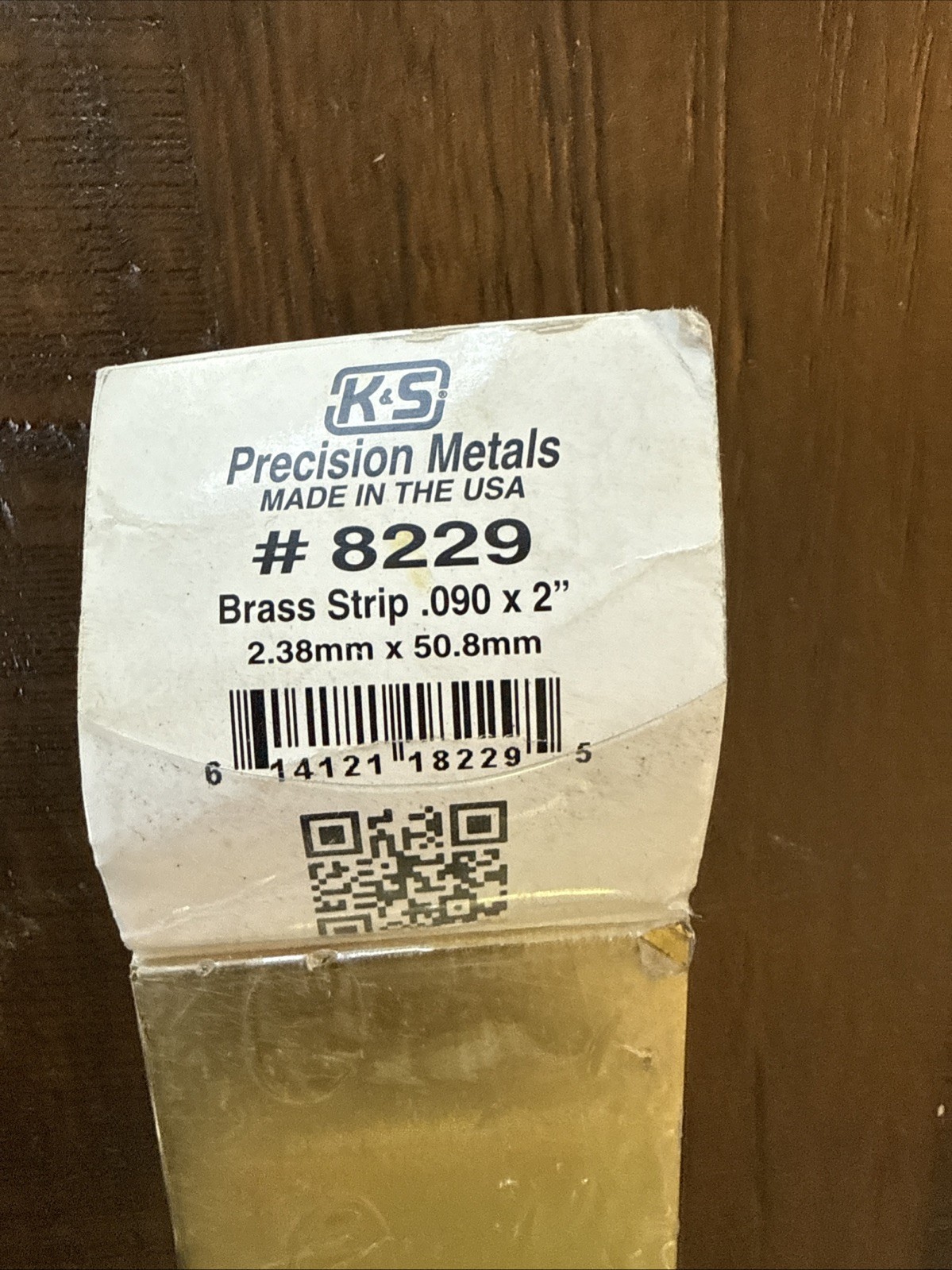 K&S 8229 Brass 12 L in. Metal Strip 0.093 x 2 W in.