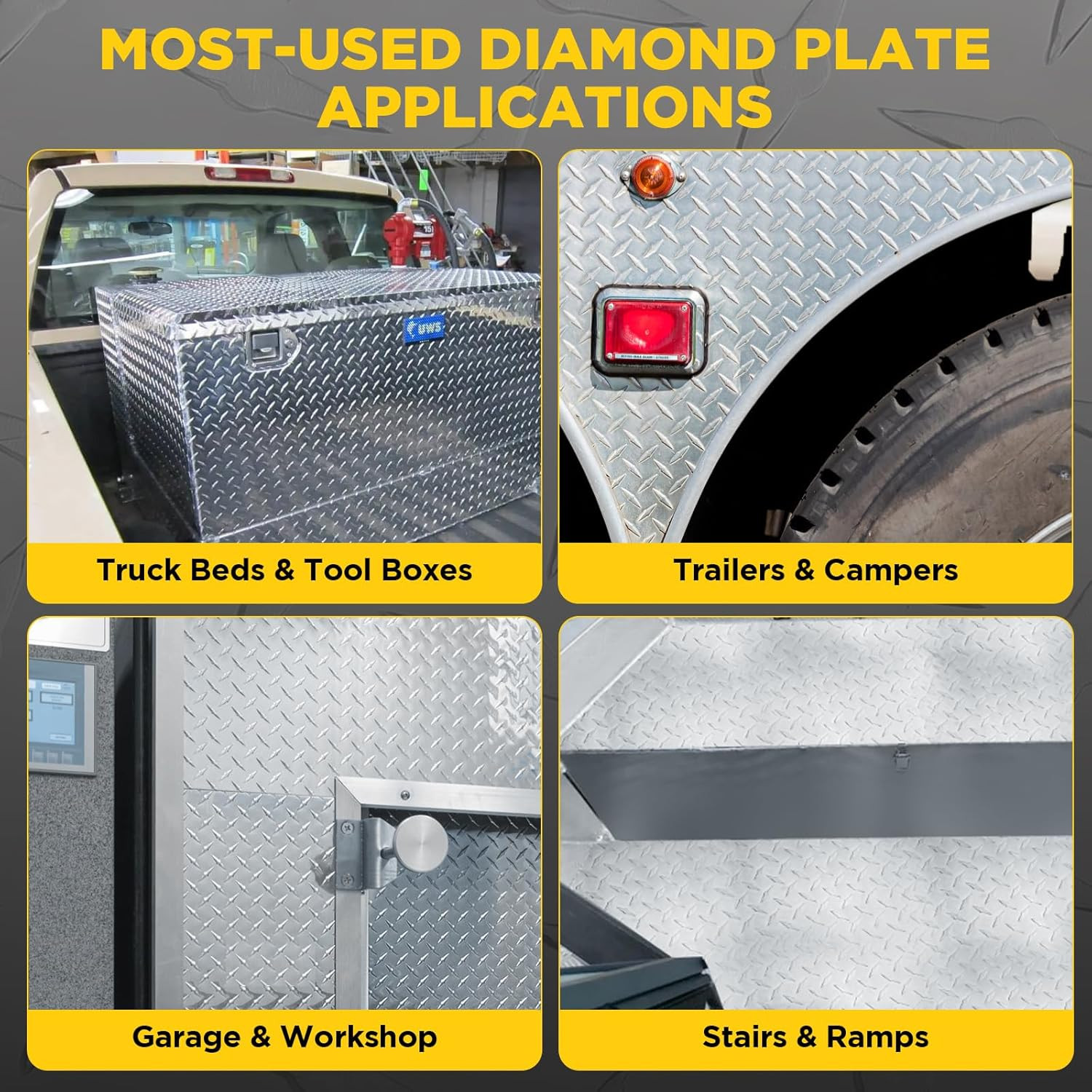 Aluminum Diamond Plate Sheet Metal, Mill Finish Diamond Sheet, Tread Texture Met