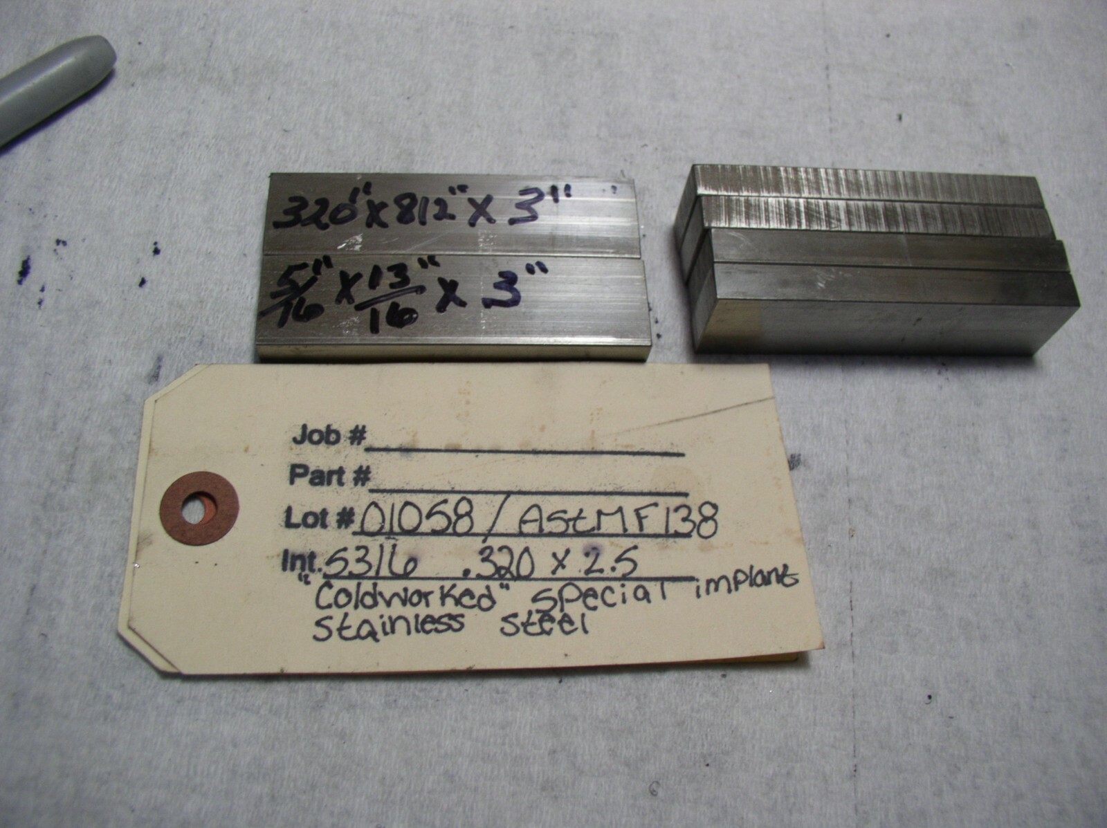 STAINLESS STEEL FLAT STOCK 1 PC.5/16″ X 3/4″+ X 3″ 316 STAINLESS MEDICAL GRADE