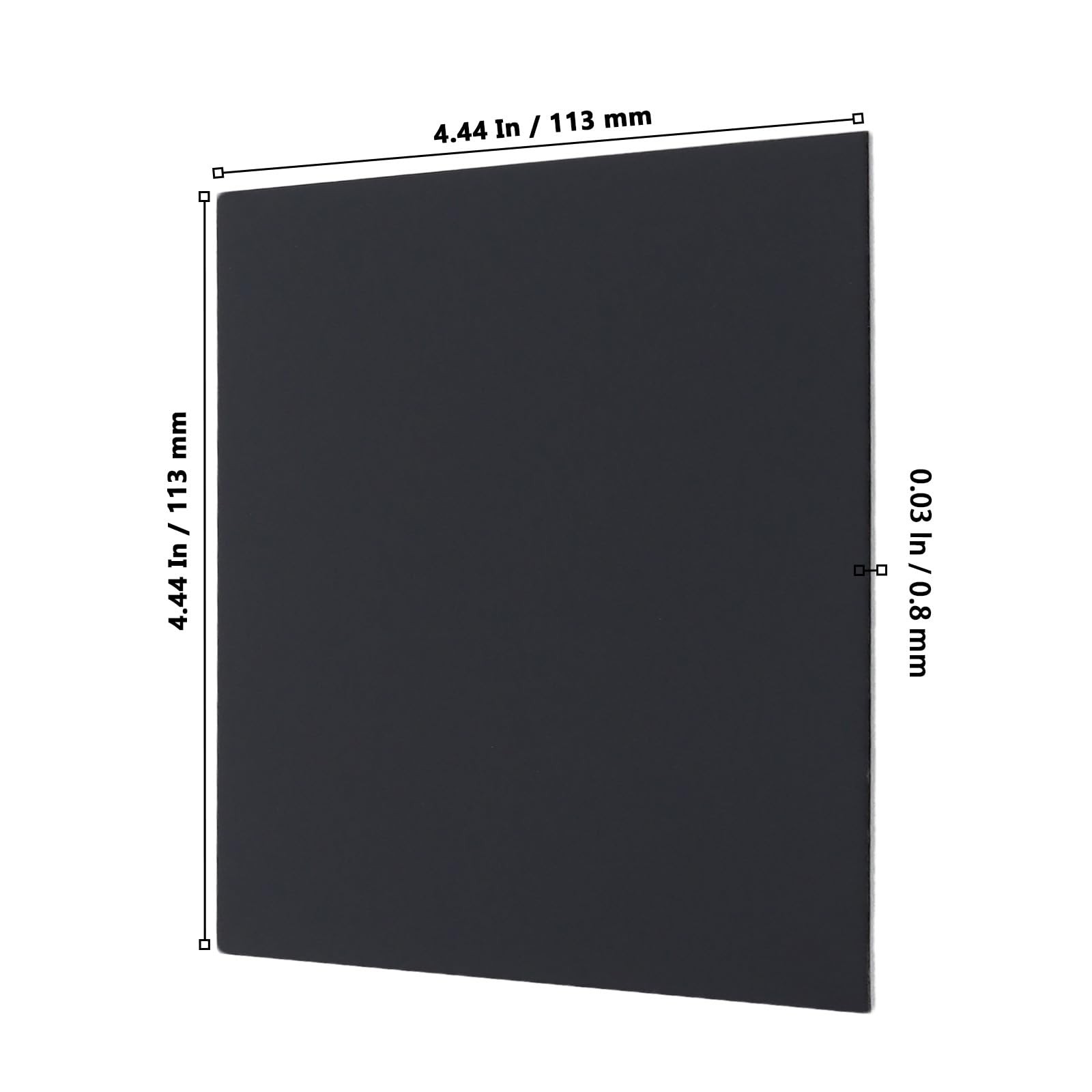 Black Anodized Aluminum Sheet Engraving Blanks 4.5×4.5×1/32 Inch 4 PCS