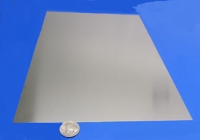 18-8 Stainless Steel Sheet, Full Hard, .005″ x 8.0″ x 12″, 2 Piece