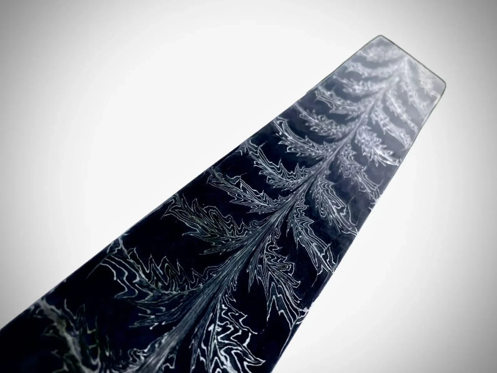 Handmade 1095 & 15N20 Feather Pattern Damascus Steel Billet for Knife Making