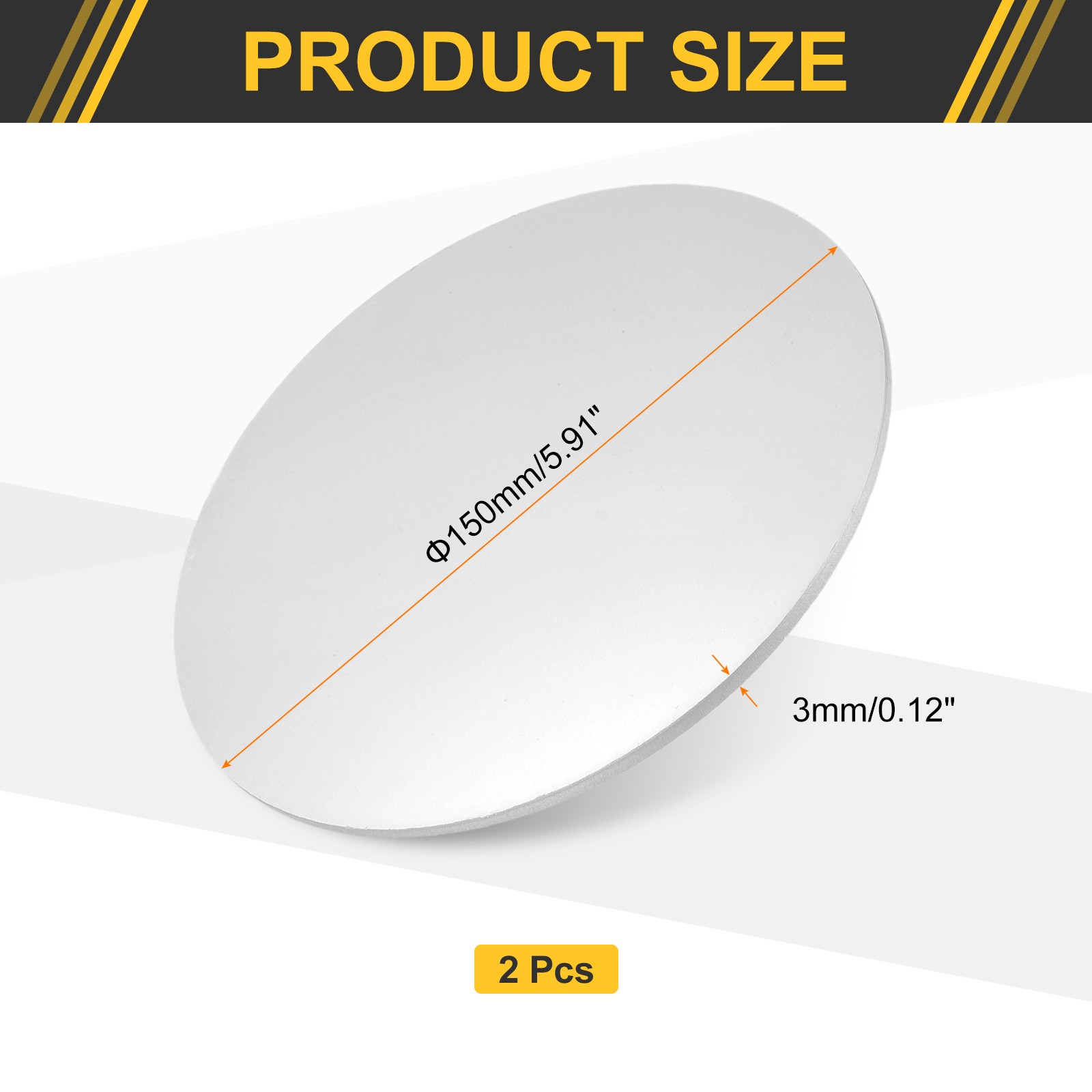 2Pcs Aluminum Disc 6″(150mm) Dia 0.12″(3mm) Thick Round 6061 Aluminum Sheets]
