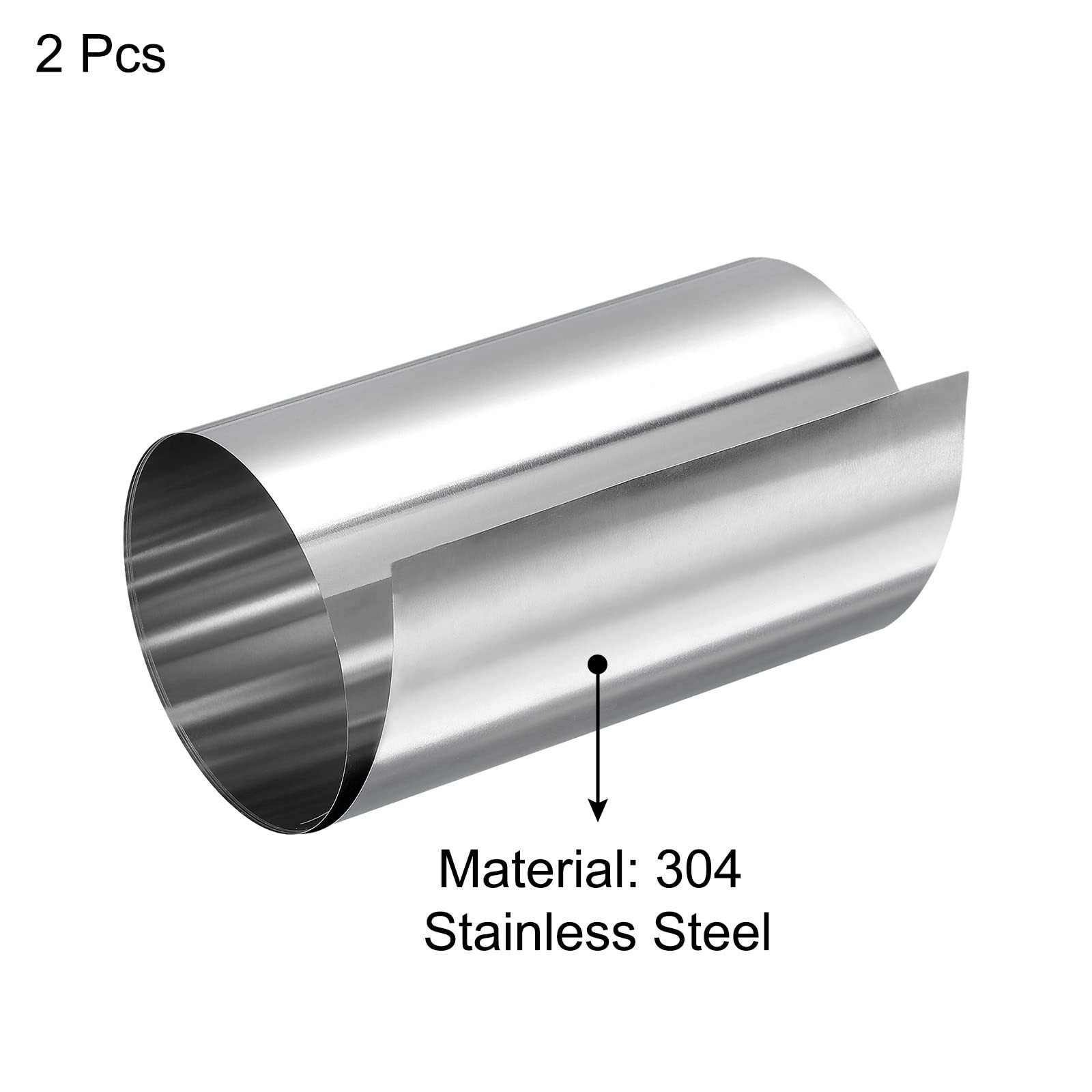 uxcell 0.05x100x1000mm 304 Stainless Steel Roll Sheet Fine Plate Sheet Foil for