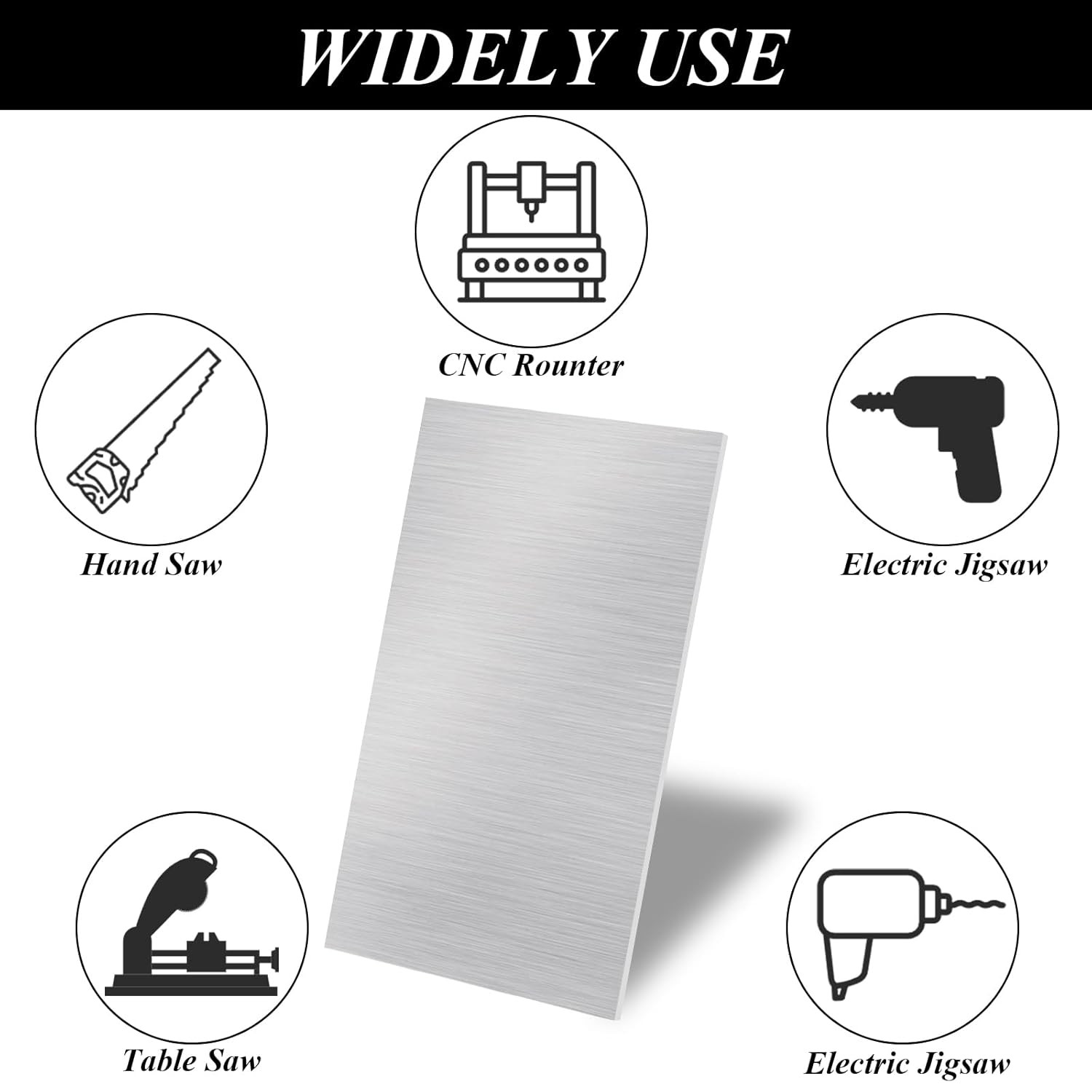 2 Pack 12 x 6 x 3/16 Inch Thickness Aluminum Sheet Metal 6061 T6 Flat Plain Pla