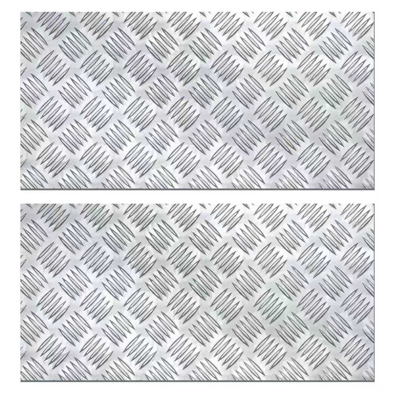 Silver Aluminum Checker Plate 12″x24″ 305x610mm 2Pcs Heavy Duty Metal Sheets
