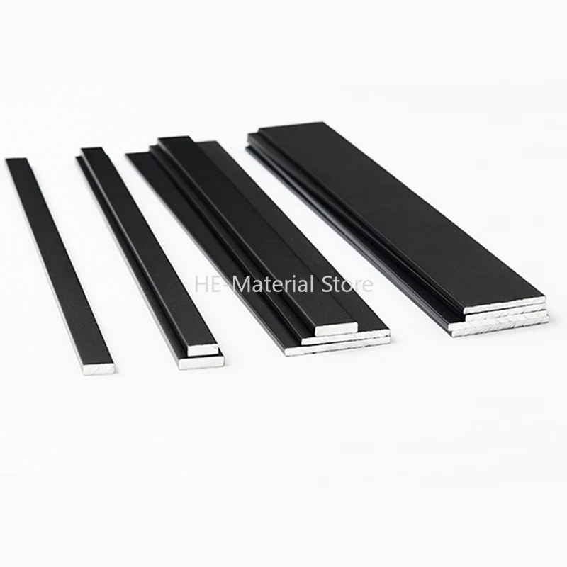 2Pcs Black Aluminum Flat Bar Thick 1.5-5mm Decorative Aluminum Alloy Strip Sheet
