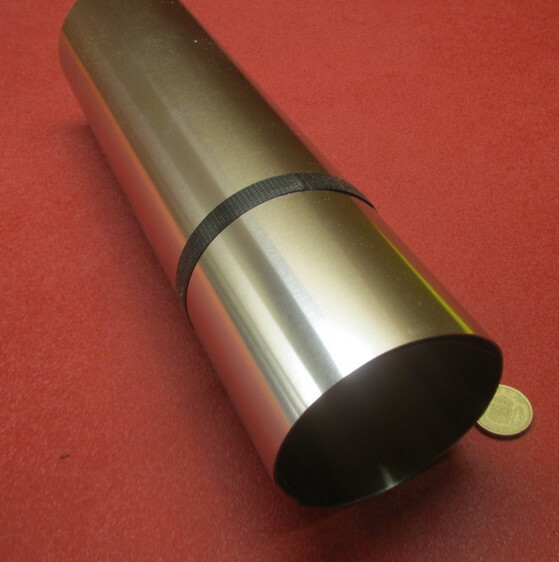 301 Stainless Steel Sheet Shim, .003″ (+/-.0003″) x 12.0″ x 10 Foot Length