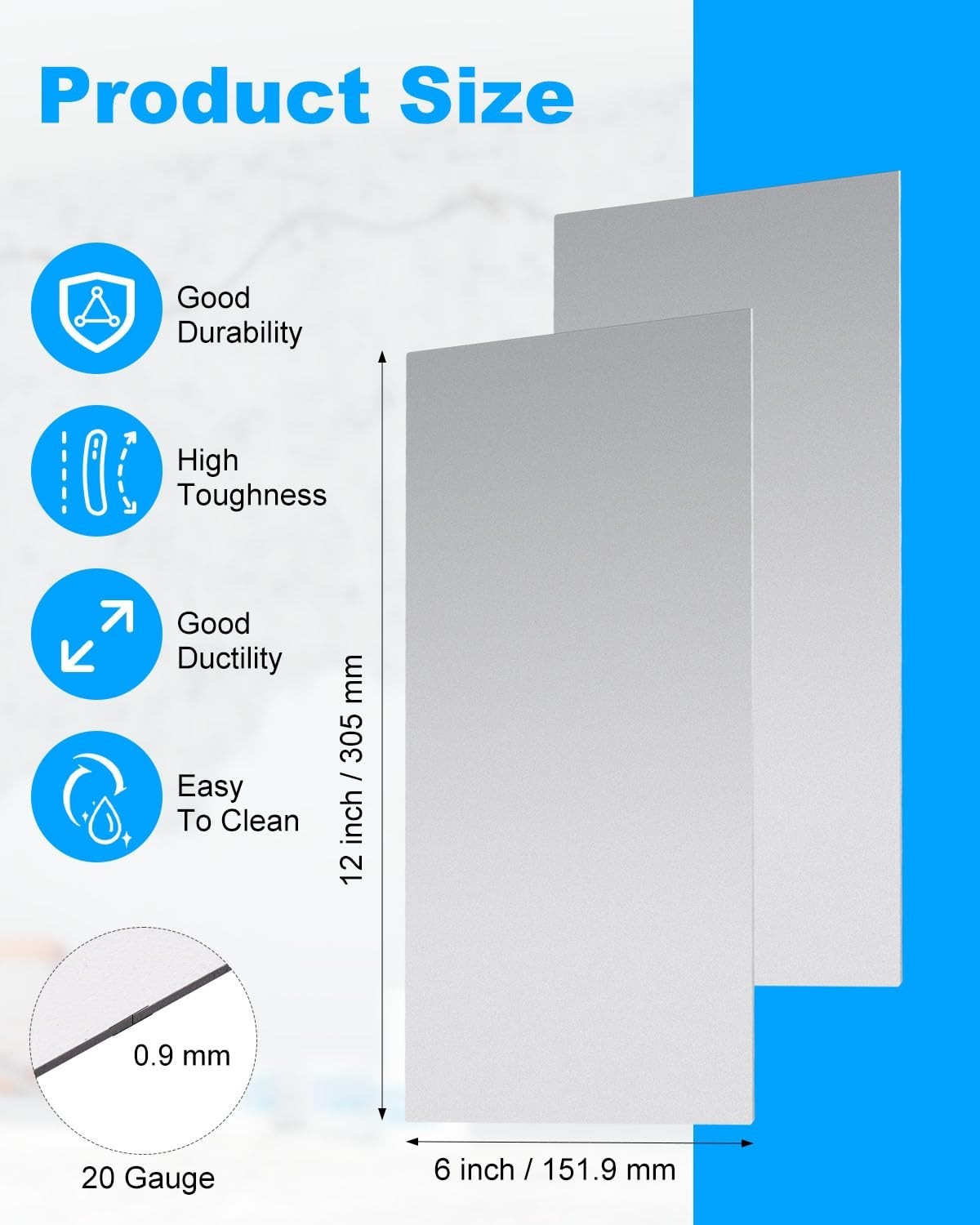 4 20 Gauge Steel Plates – Smooth Surface, Burr-Free Edges for Safe Use