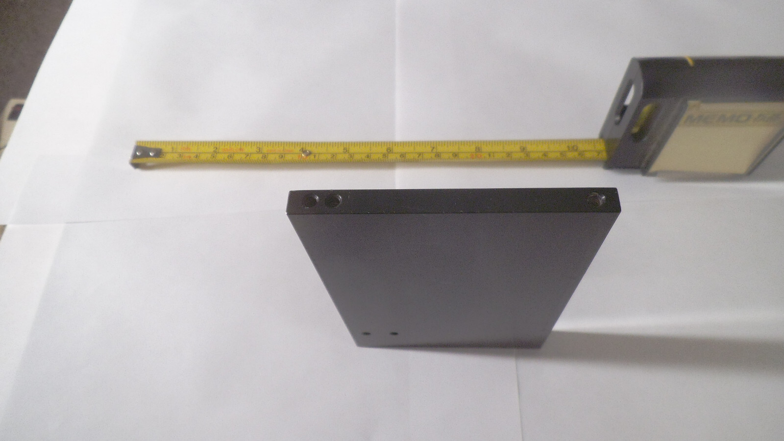 Black Anodized Aluminum plate / bracket, 5-1/4″ x 3-1/2″ x .373 thick