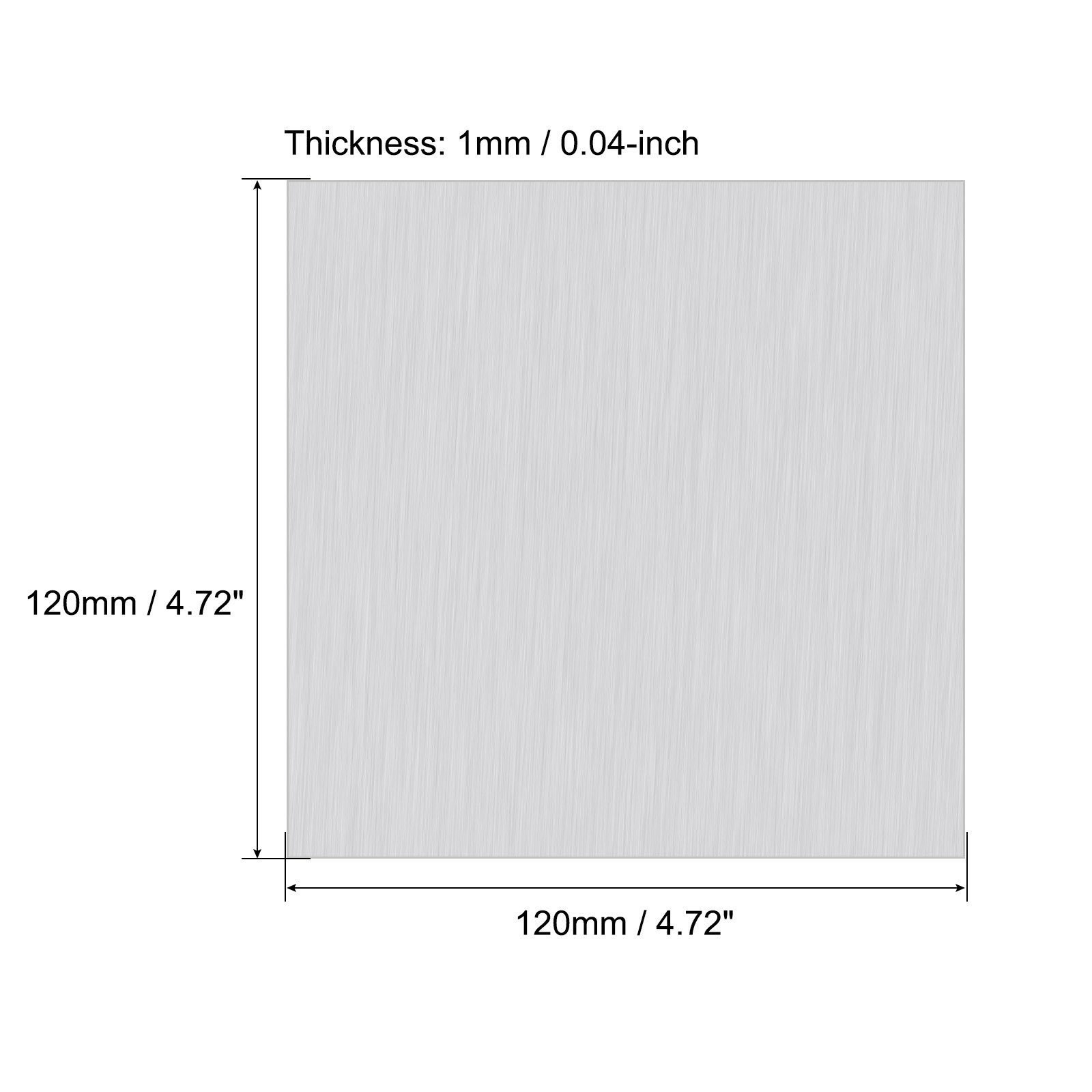 120mm x 120mm x 1mm Rectangle 1060 Aluminum Sheet Flat Metal Plate Stock