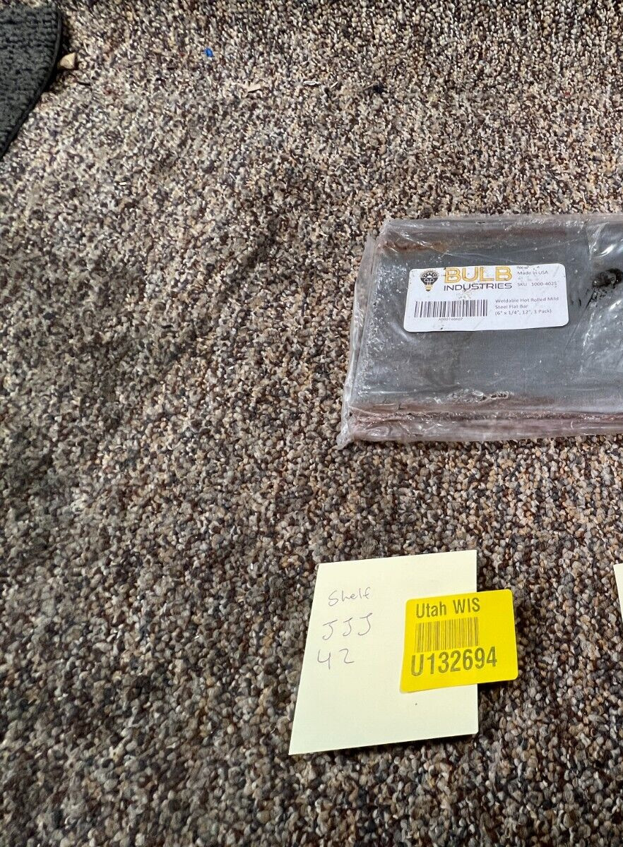(QTY 2) BULB Industries Weldable Hot Rolled Mild Steel Flat Bar 6″ x 1/4″ x 12″