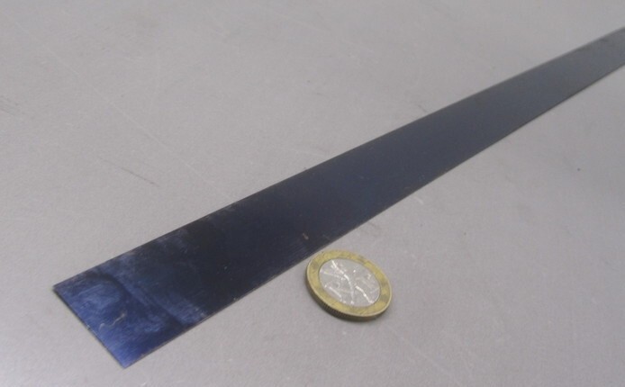 1095 Hard Blue Tempered Spring Steel Shim .008″ Thick x 1.00″ Wide x 1200″ Long