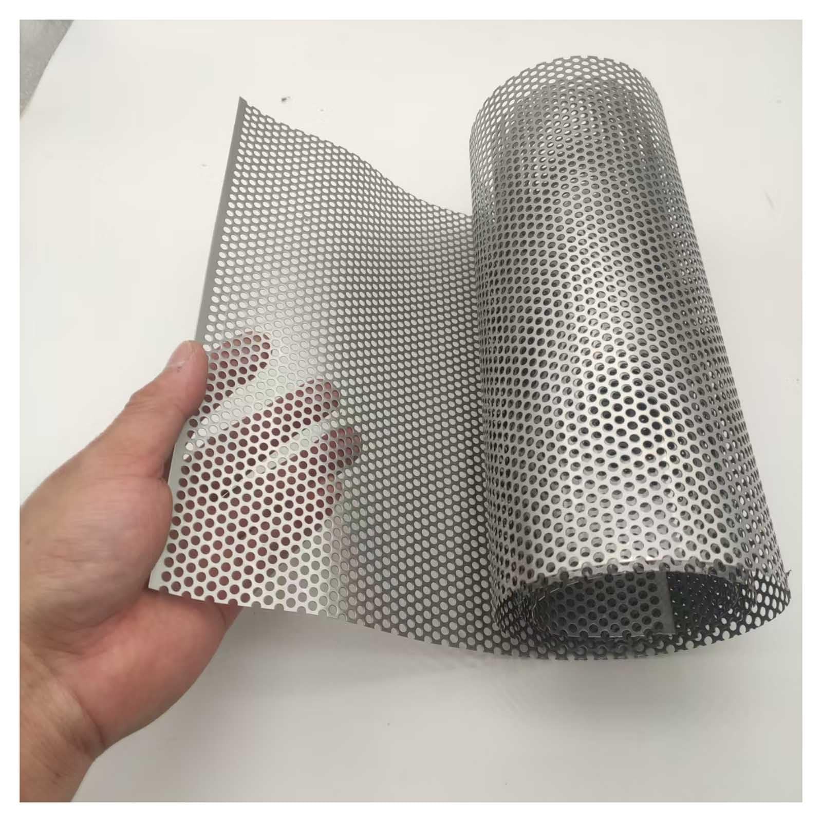 RZGZKLSH 304 Stainless Steel Perforated Metal Sheet, 9.5″ x 39.3″, silver