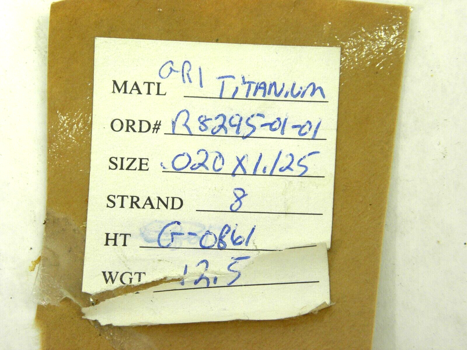 GRADE 1 TITANIUM 1.125 X .020 X 72″ STRAP BAND SHEET FOIL PLATE HR