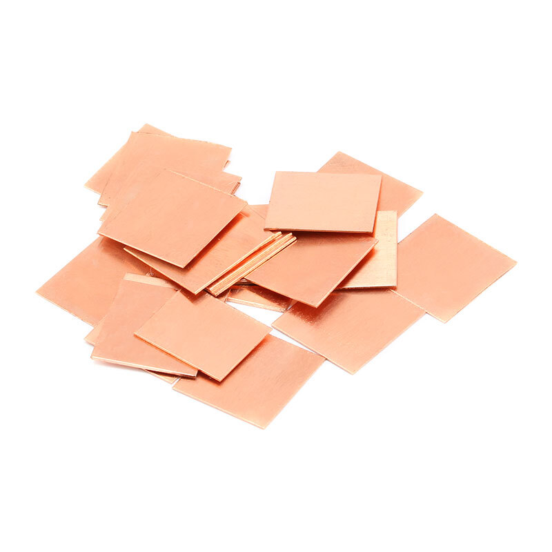 Copper Sheet Plate Guillotine Cut Metal 15x15mm/20x20mm Heatsink Cooling Sheets